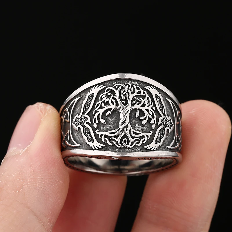 Stainless Steel Ring For Man Women Viking Tree Of Life