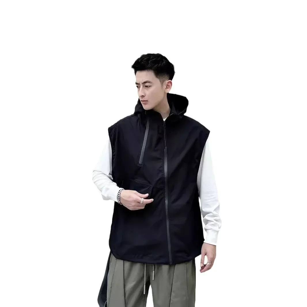 Thirteen-Row Men's Autumn/Winter New Outdoor Functional Zipper Vest Trendy Brand Unique Asymmetric Workwear Vest