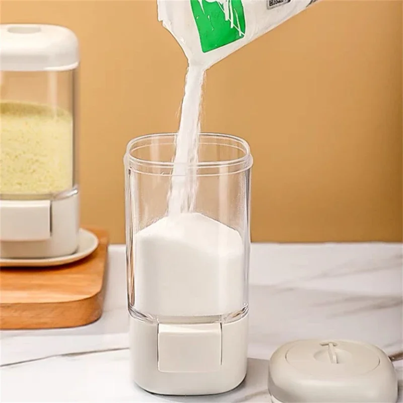 2g Metering Salt Shaker Push Type Salt Dispenser Tank Sugar Bottle Shaker Canister Quantitative Spice Seasoning Box