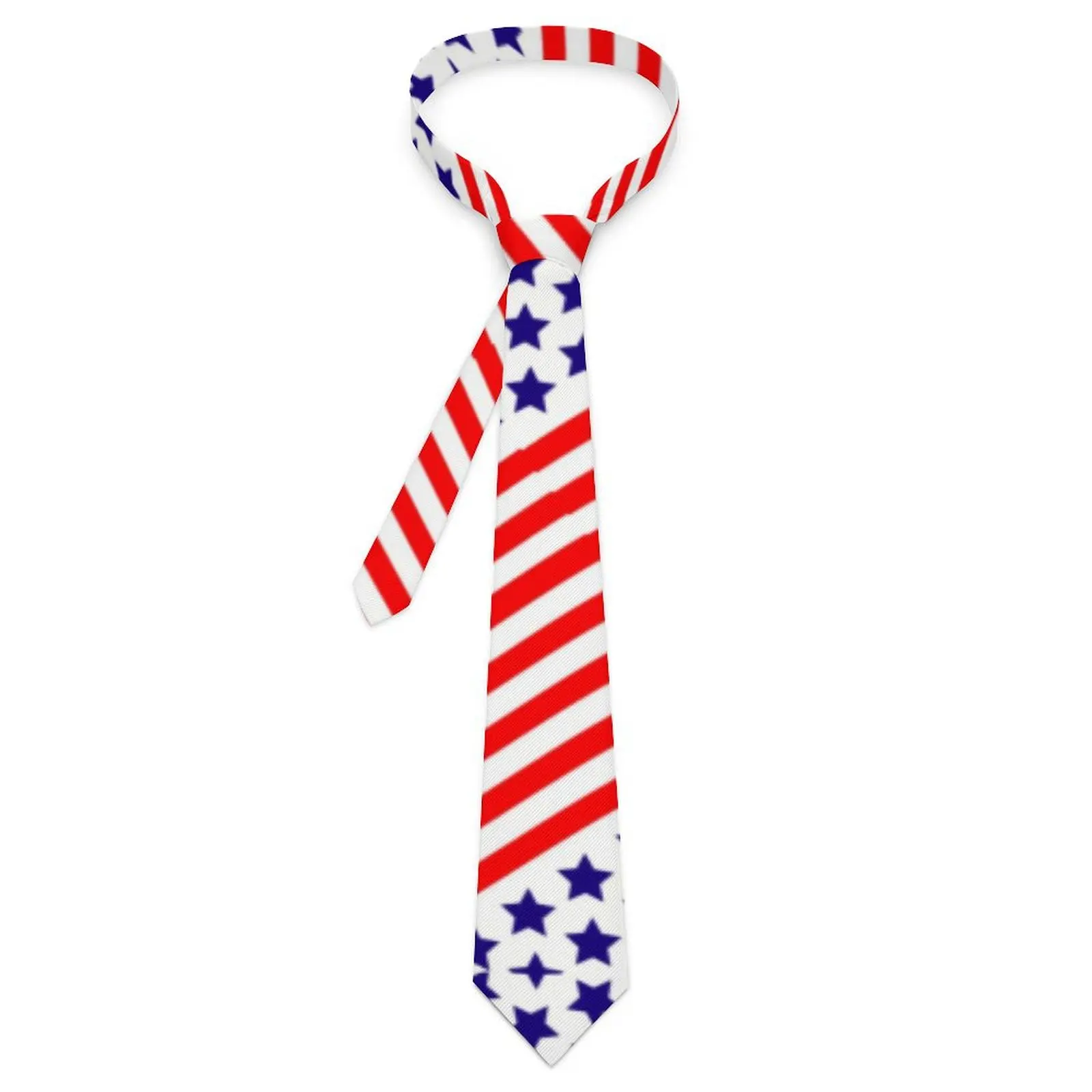 

Men's Tie American Flag Stars And Stripes Neck Ties Patriotic USA Novelty Casual Collar Tie Daily Wear Necktie Accessories