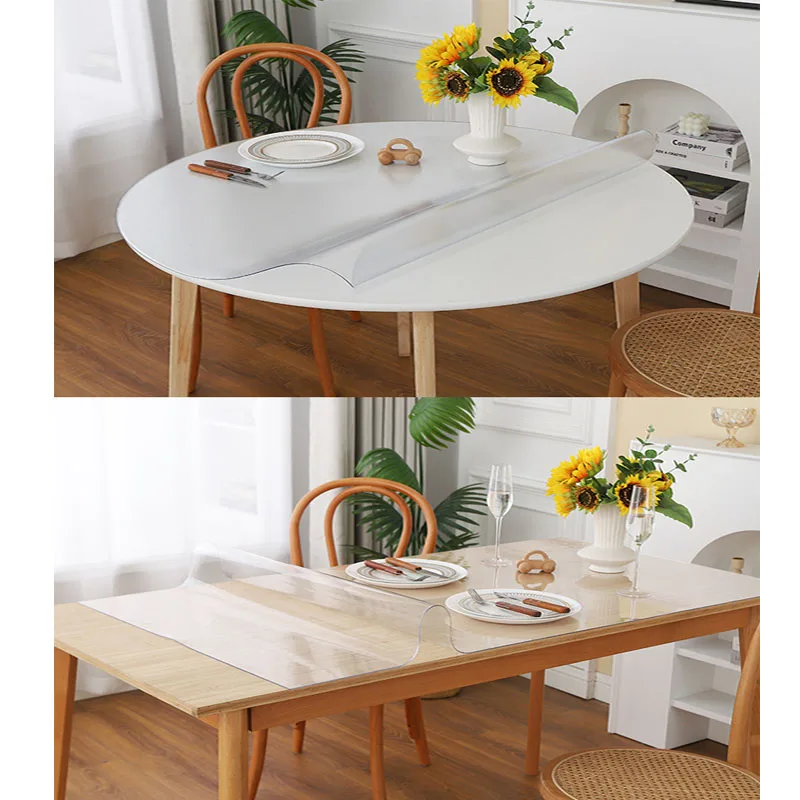 Transparent PVC table cloth waterproof, oil-resistant, washable, anti-scalding soft glass dining table wide range of use 6