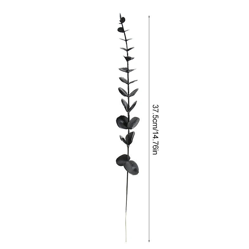 10/20Pcs Black Artificial Eucalyptus Branches Simulation Flower Stems Halloween Thanksgiving Ornaments DIY Home Table Decoration