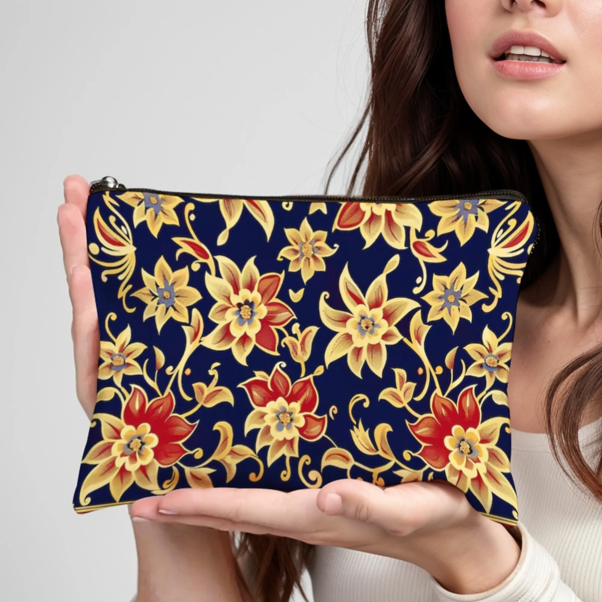 William Morris Vintage Floral Kosmetiktasche „Rose & Thistle“ Muster Strapazierfähiges Canvas Vintage Floral für die Hautpflege in voller Größe Minis – Detail 11