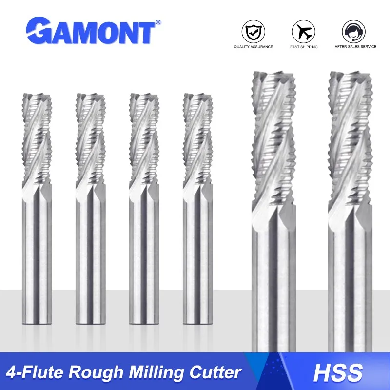 

GAMONT 4-Flute High-speed Steel Rough Milling Cutter For Aluminum Special Mold Steel CNC Mechanical Machining Center Endmill