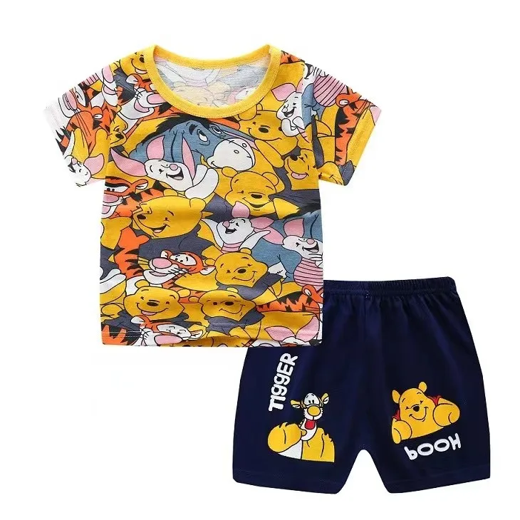 Brand Designer Clothes Baby Kids Sport Clothing Sert For Summer Mickey Mouse Print Cartoon Costumes Baby Toddler Boy 0-4Year