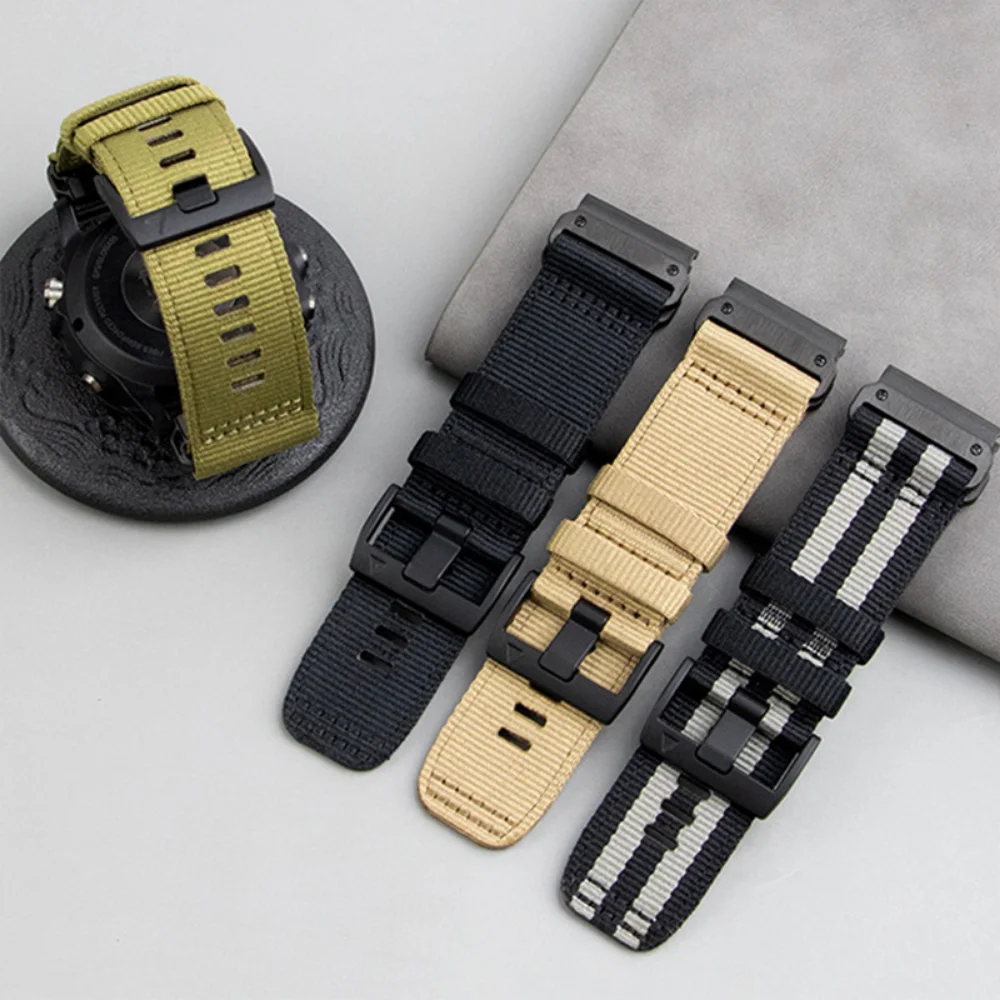 

Sport Nylon Strap for Garmin Tactix 7Pro Fenix 7X 6X 7 5 6 Pro 5X 3HR Bracelet for Garmin Band 22mm 26mm Replacement Wristband
