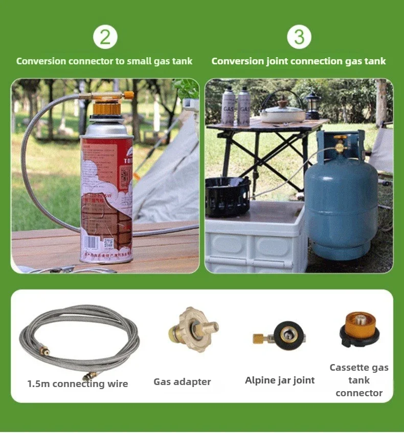 21000W 9-Core Camping Gas Stove High-Power Burner Picnic Outdoor Stove Windproof Electronic Ignition Camping Equipment