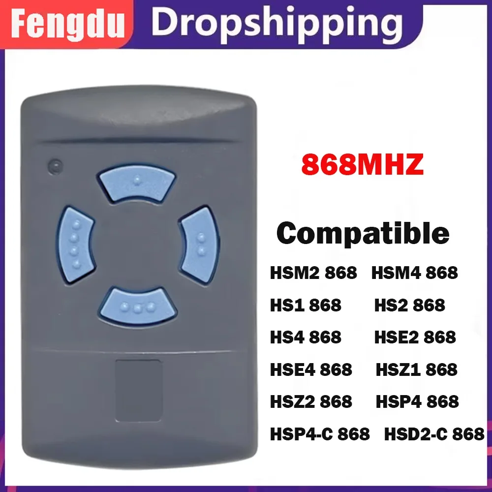 Lot de 2 télécommandes 868 MHz pour porte de garage Hormann HSM2 HSM4 HSE2 HSE4 HS1 HS2 HS4