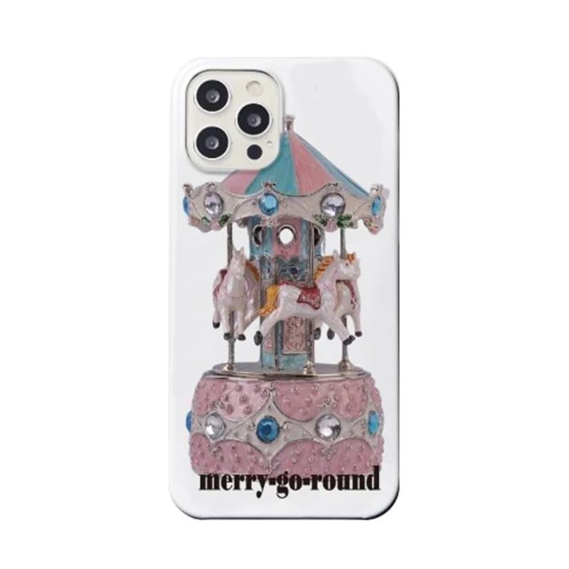 Korean Ins carousel pattern Phone Case for Iphone14/13pro/11/12promax/XR X XS Hard Case Cover