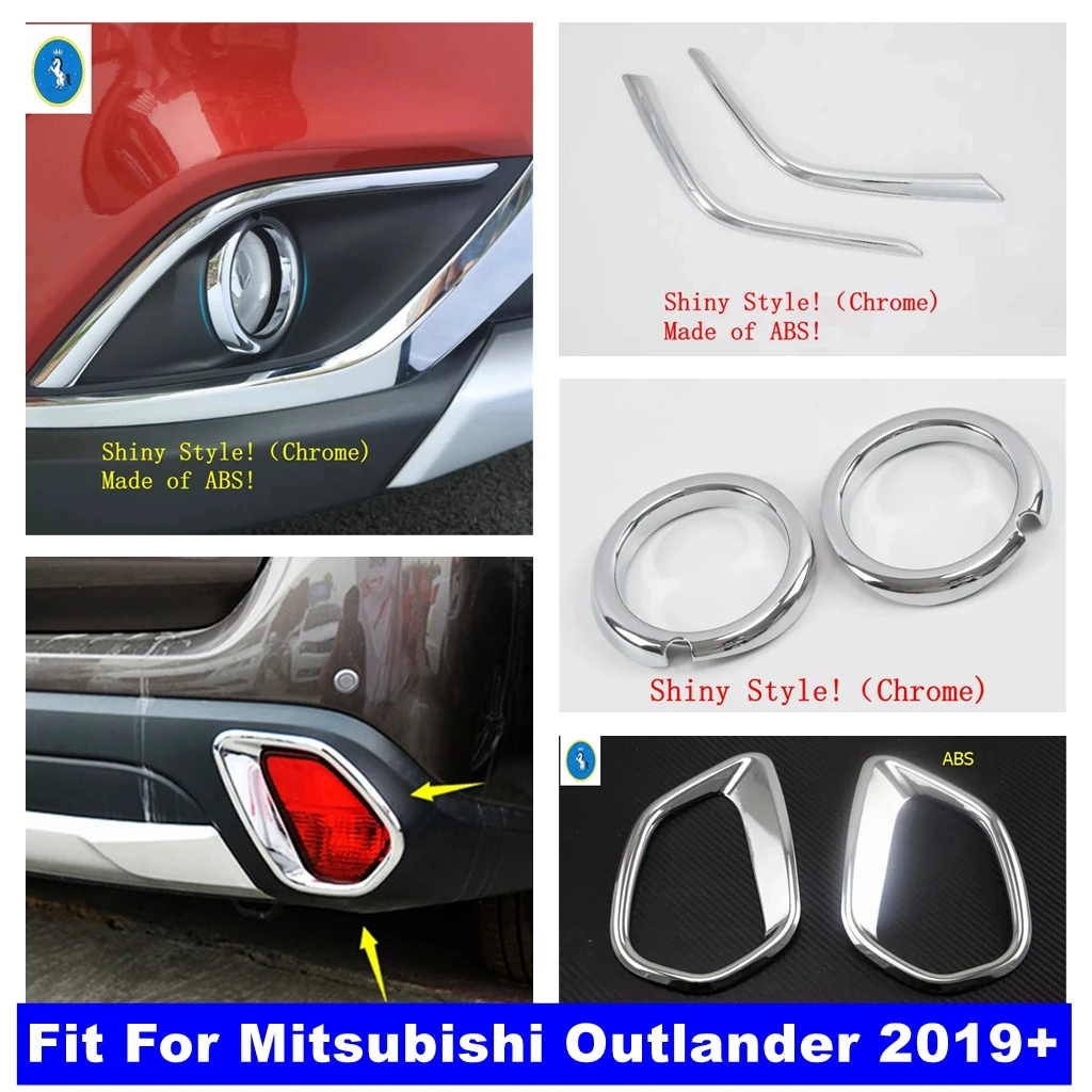 

ABS Chrome Car Front Headlight Fog Lamp Ligths Decor Cover Trim Auto Styling Accessories For Mitsubishi Outlander 2019 - 2021