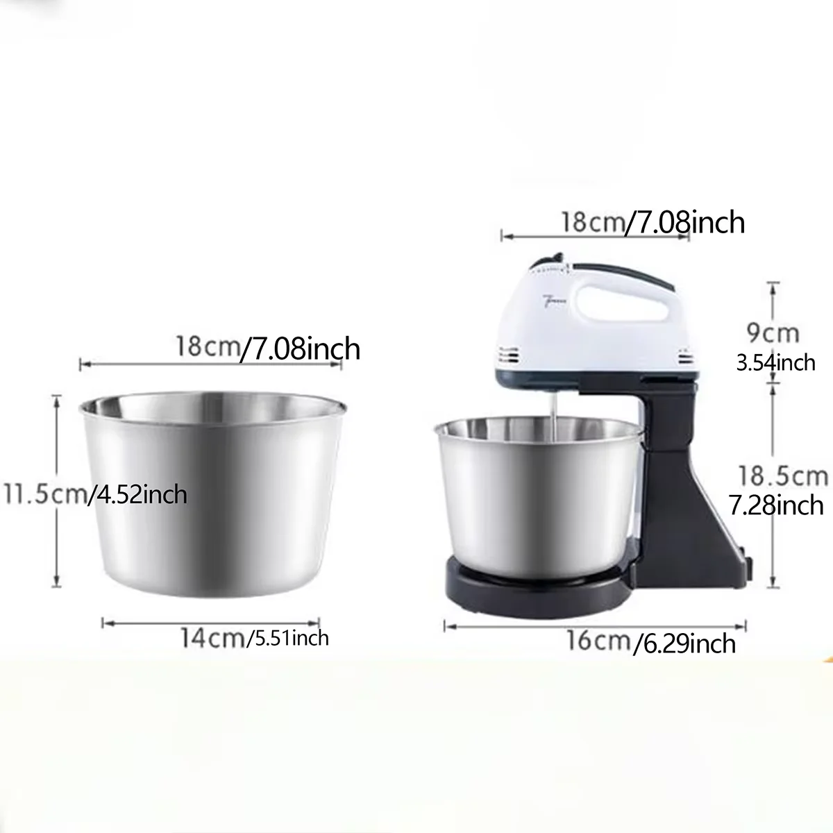 1PC-Electric egg beater, household electric handheld mixer, automatic desktop egg beater with bucket and noodle machine 6