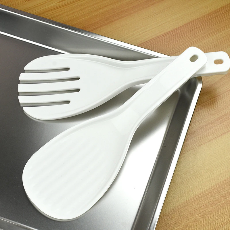 Plastic Large Rice Spoon Meal Spoon Non Stick Hand Roll Spoons Rice Shovel Kitchen Supplies Thickened Fork Kitchen Tool plastic rice spoon