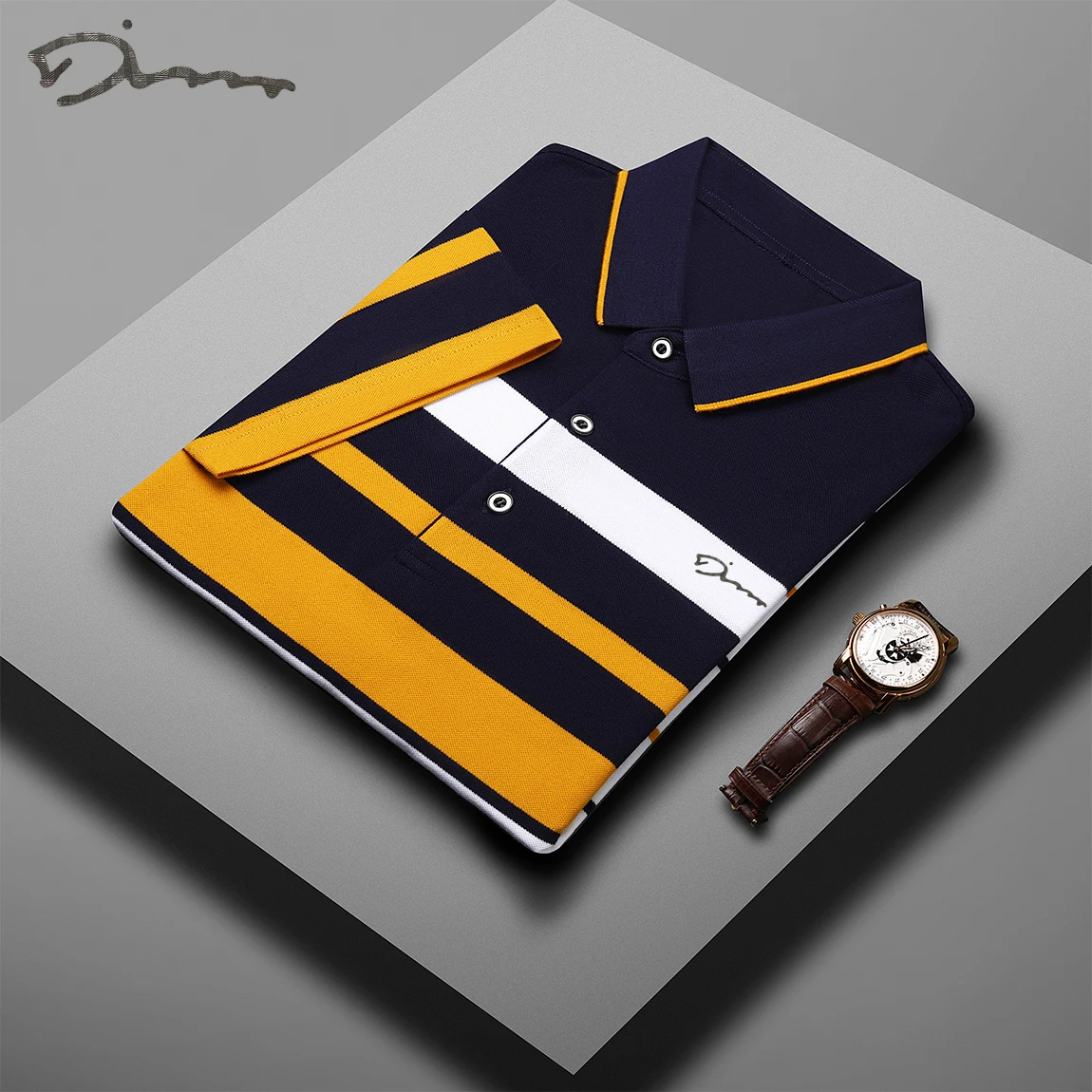 Brand Embroidery Men's Cotton Polo Shirts Classics 2024 Summer Striped Button Clothing Business Streetwear Short Sleeved T-shirt 8 S92e36c9f9fe349628708f2d3f707aa21e