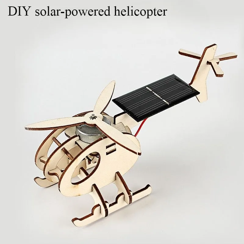 Solar-Powered DIY Helicopter Kit for Kids - Educational Science and Crafting Puzzle