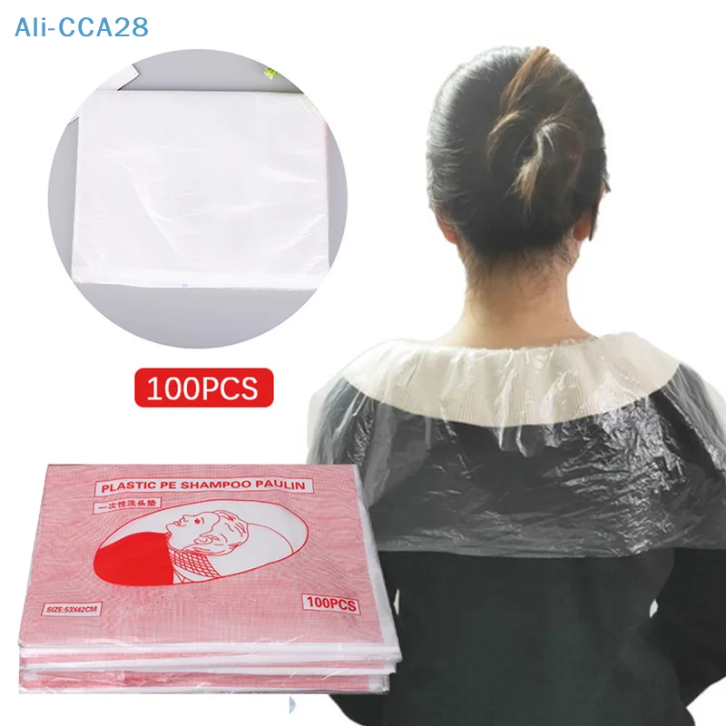 

100Pcs Waterproof Disposable Hair Salon Capes Washing Pads Shampoo Cape Hair Cleaning Shawl