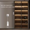 Under Cabinet Collection Display COB LED Strip Light Bookcase Wardrobe Closet Lamp Tape Penetrable Wood Dimmable Touch Sensor 5