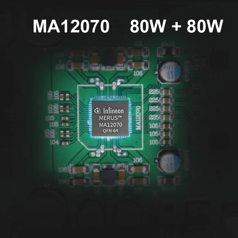 Amplificateur de puissance audio numérique 2x80W MA12070 haut-parleur