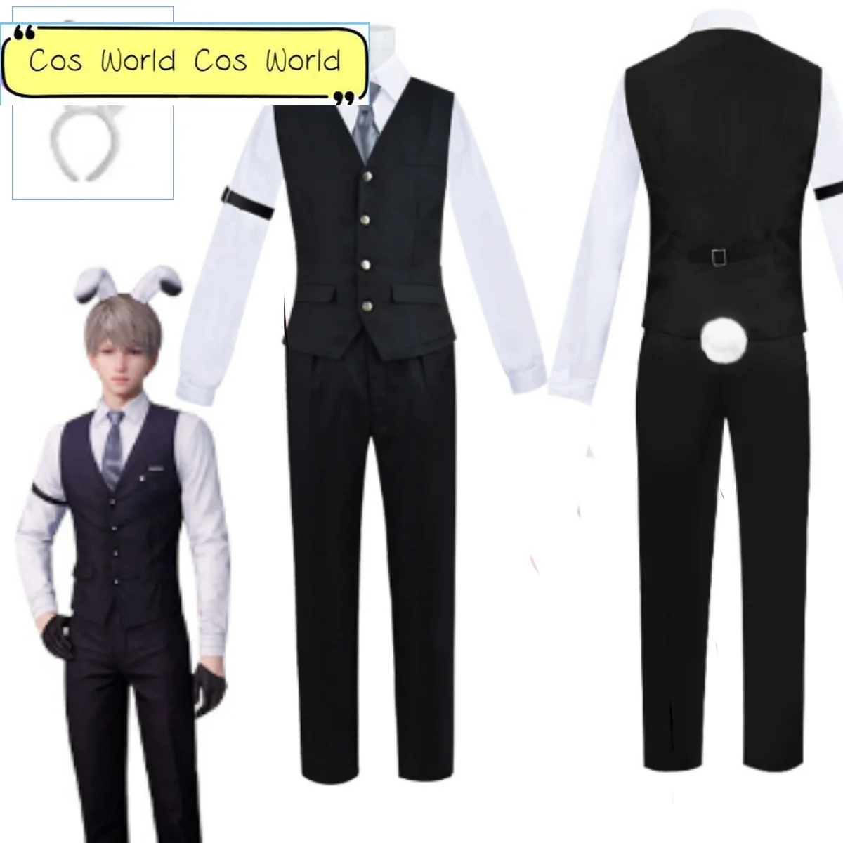 

Game Love And Deepspace Xavier Cosplay Costume Xavier Cosplay Men Bunny Uniform Wig Suit Clothes Halloween Party Con Outfit