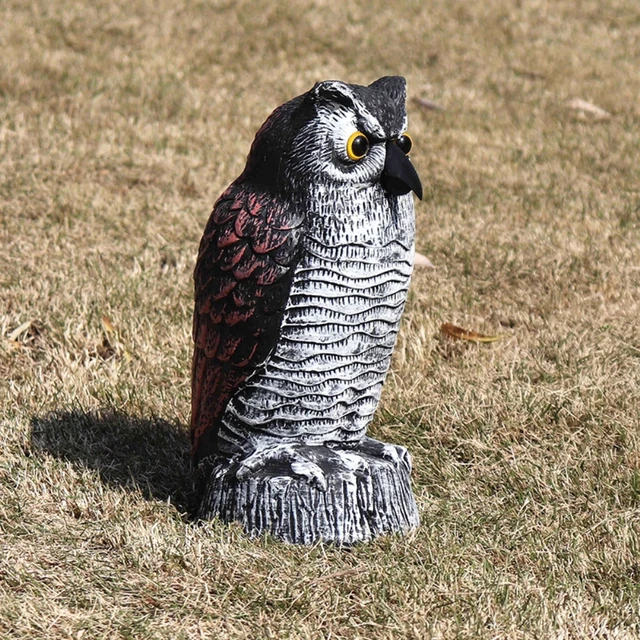 Kerti Bagoly Szobor Műanyag Madárcímes Szimuláció -Visszataszító Madárkérő Kártevőirtó Farm Udvar Dekoráció - Image 2
