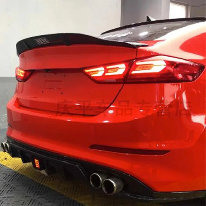 

For Hyundai Elantra Real Carbon Fiber Spoiler Wing Car Trunk Boot Black Rear Lip Tail Accessories Body Kit 2016-2021 Year
