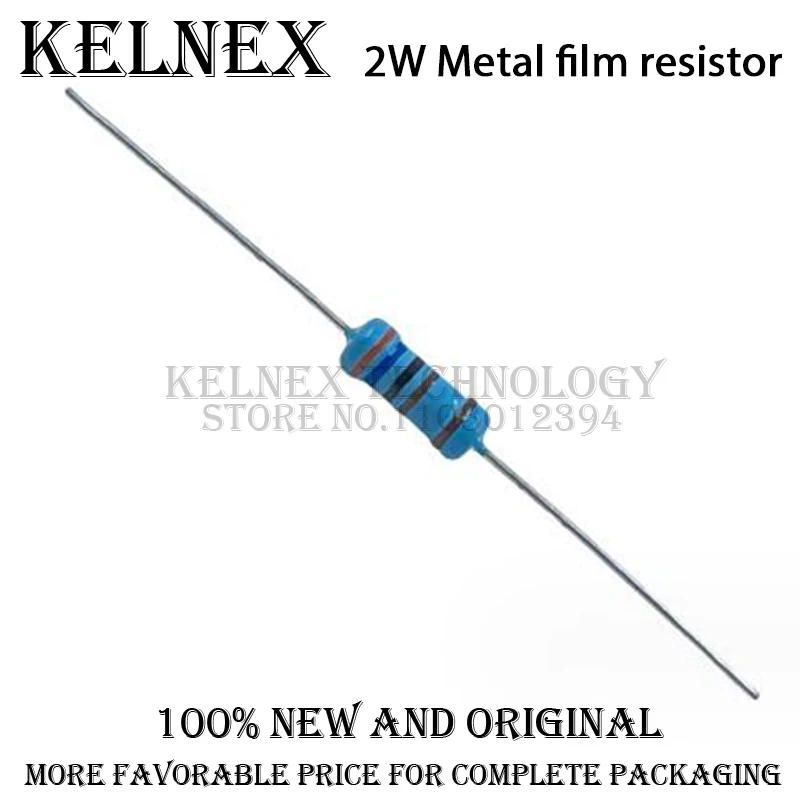 Metal Film Resistor Metal Film Resistors Electronic Component 20pcs 2W 1% 1R ~ 1M 2.2R 4.7R 10R 22R 47R 100R 220R 470R 1K 10K 100K 2.2 4.7 22 47 100 220 470 ohm