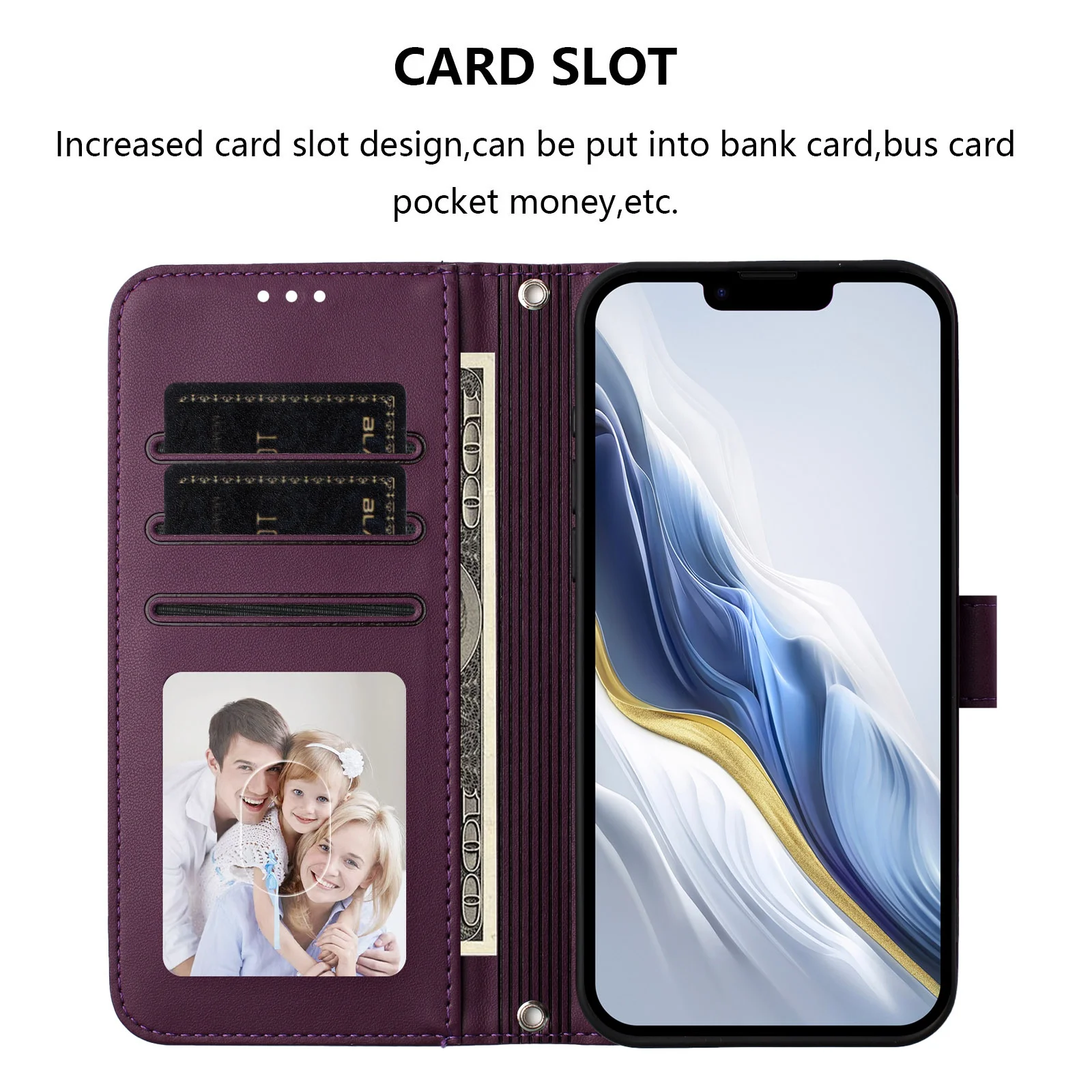 Coque Portefeuille Pour Honor 70 - Noir, PU Cuir Avec Porte-cartes