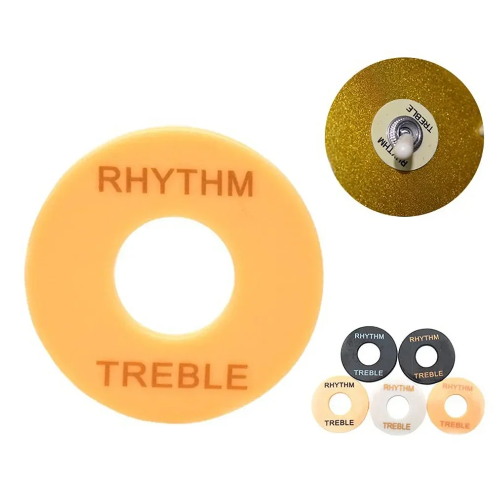 3 Way TOGGLE SWITCH ROUND PLATE Les Paul RHYTHM TREBLE stamped in Gold, 2 Cols e 3 Way TOGGLE SWITCH ROUND PLATE Les Paul RHYTHM TREBLE stamped in Gold, 2 Cols e