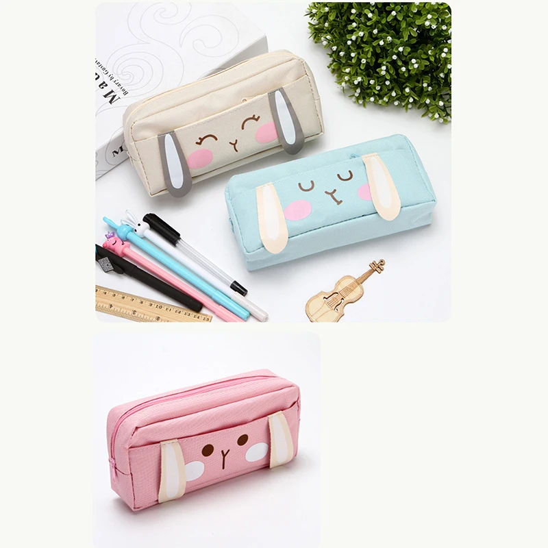 Ins Simplicity Pencil Case Multifunctional 2 Layer Pencil Bag Solid Color  High Capacity Stationery Storage Bag Student Supplies - AliExpress