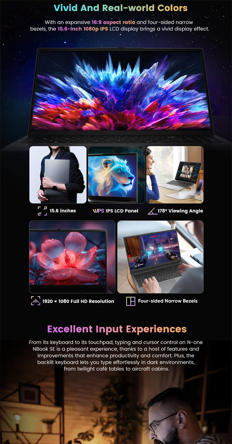 SZBOX Notebook 15.6 inch Laptop R7 5825U Windows 11 Pro 1920*1080 Portable Laptop DDR4 32GB RAM 1TB SSD WIIF 5  BT 4.2 4K HD 5