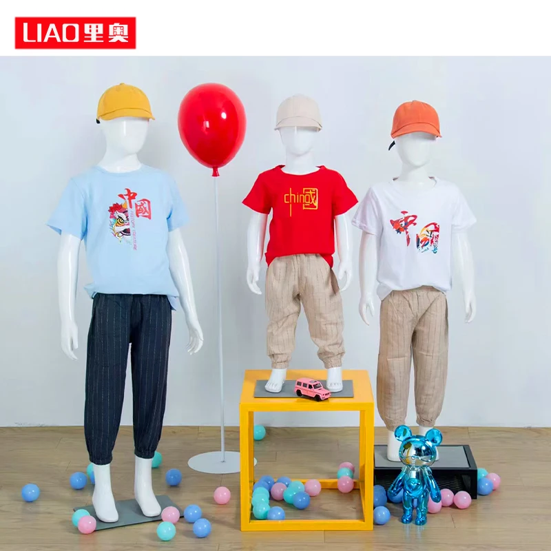MOQ 용 에그 헤드 마네킹, 의류 전시, 유니섹스 어린이 마네킹, 어린이 더미, 2 개