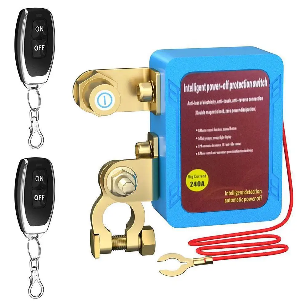

Remote Control Battery Disconnect Switch Kit 12V 240A Remote Manual Integrated Battery Cut Off Switch Anti-Theft Energy Saving
