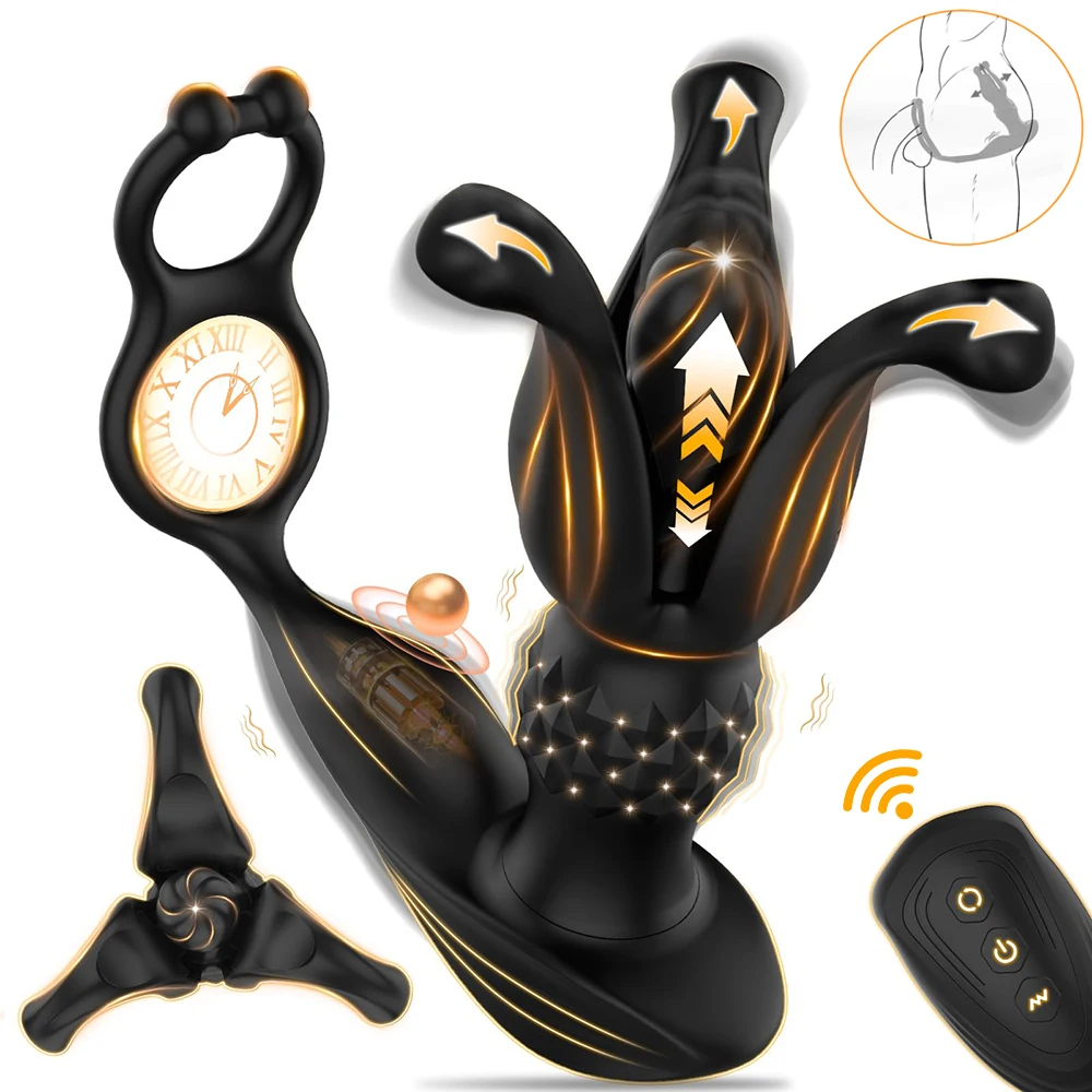 Uzaktan Kumandalı Prostat Masaj Aleti 9 Fonksiyonlu Titreşimli Anal Plug Şoklu Çırpıcı Erkek Mastürbasyon Vibratörü Seks Oyuncakları