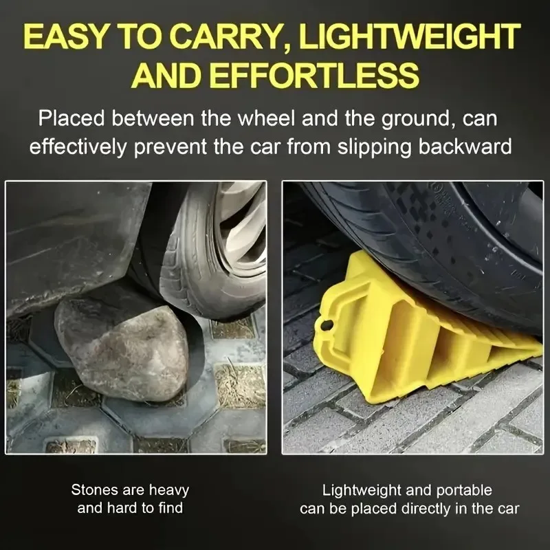 Lightweight Portable Rubber Wheel Chock Special Plastic Retainer for Car Tires