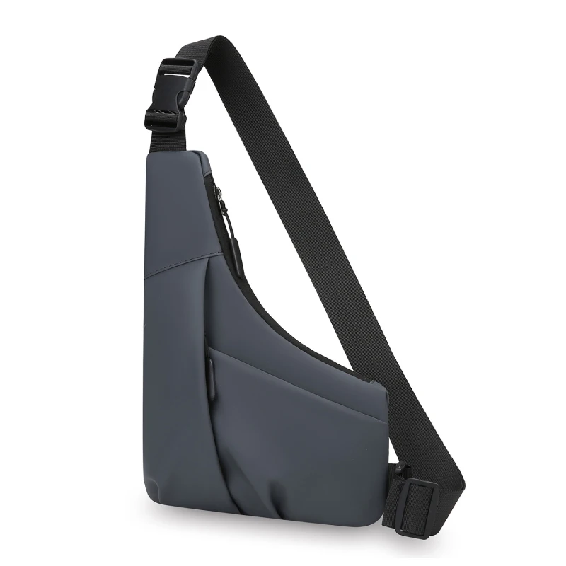 Men's crossbody bag, side backpack, multifunctional chest bag, suitable for outdoor sports and daily commuting, adjustable lengt