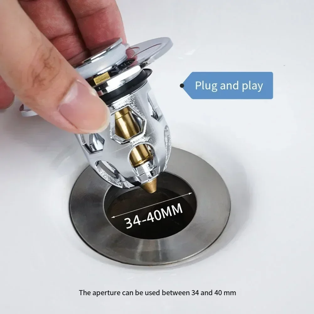 Bathroom Sink Plug Stopper Wash Basin Pop-Up Bounce Core Drain Filter Bathtub Hair Catcher Sink Strainer