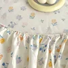 Bonenjoy 1 pc 100%Cotton Fitted Sheet Floral Flower Printed Bed Cover with Elastaic Queen/King Size Bed Fitted Sheet 180x200cm 6
