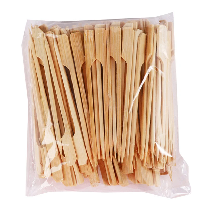 100pcs Bamboo Skewers Wooden Cocktail Toothpicks Bamboo Paddle Picks Food Skewers Bamboo Wood Skewers Toothpicks For Snacks