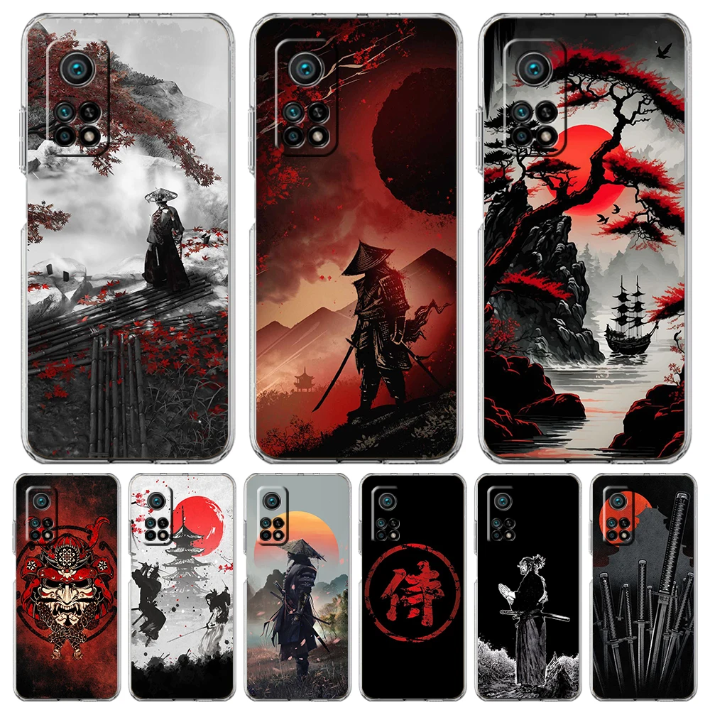 Японский чехол для телефона Bushido Samurai для Xiaomi 14 13 12 Lite Mi 11 11X 13T 12T 11T для Poco X5 X4 X3 NFC F5 F4 M4 Pro