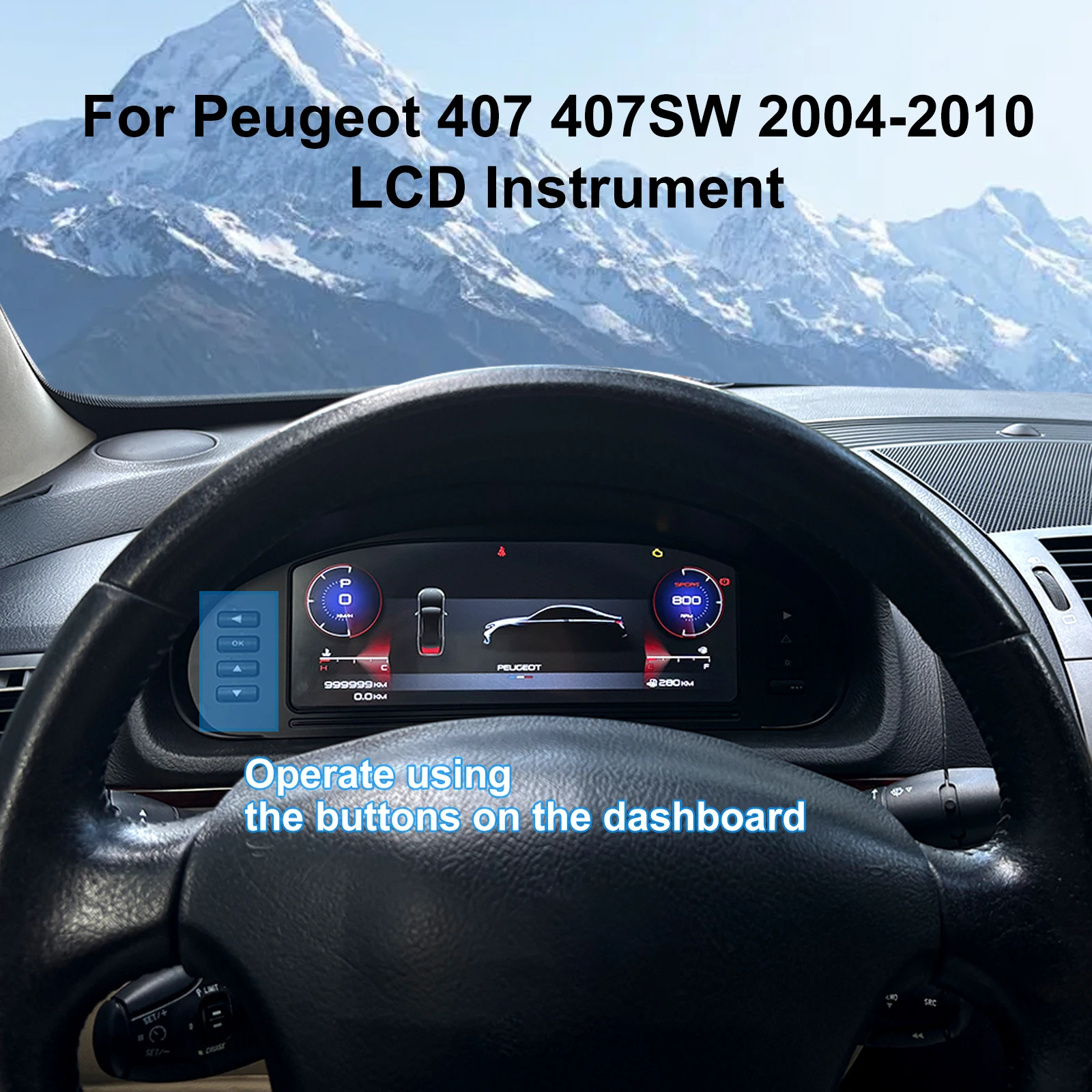 Digital Cluster Dashboard For Peugeot 407 407SW 2004-2010 Dashboard speedometer