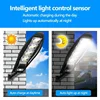 Upgraded 168LED Solar Street Light Outdoor Waterproof LED for Garden Wall Lamp Adjustable Angle Solar Lamp Built-in 10000mAH Hot 4