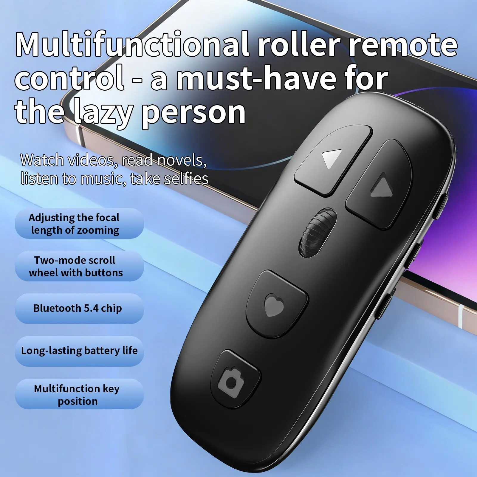 Wireless Bluetooth Camera Remote Control for Android and iOS