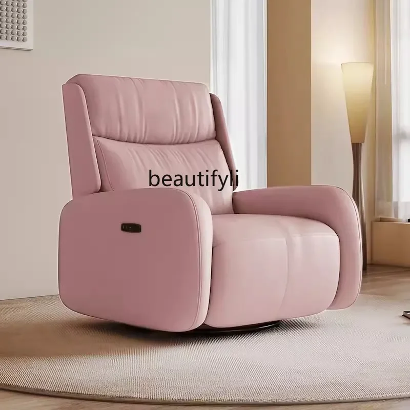 

Single Sofa Retractable Electric Recliner Multifunctional Leather Living Room Leisure Lazy Rocking Chair