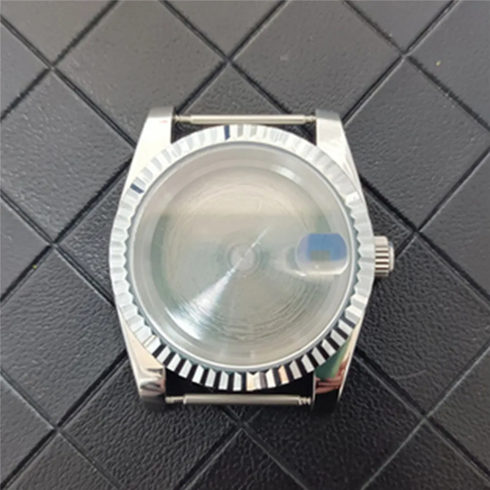 

Modify 36mm Oyster Perpetual Case Fluted Bezel Sapphire Glass with Magnifying Glass DIY Watch Shell For NH35/NH36/ 4R Movement