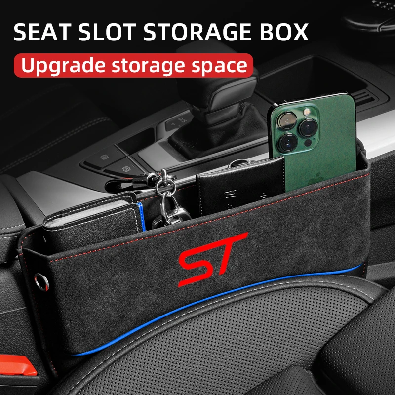 

Car Seat Organizer Crevice Storage Box Suede Leather Car Accessories for Ford Focus ST Mondeo, STline ,st