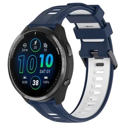 Sports Silicone Strap Watch Band Replacement Wristband Bracelet (Blue white)
