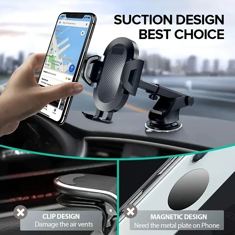 1PC Universal Car Phone Mount Stand Phone Holder Sucker GPS Telefon Mobile Cell Support For IPhone Xiaomi Huawei