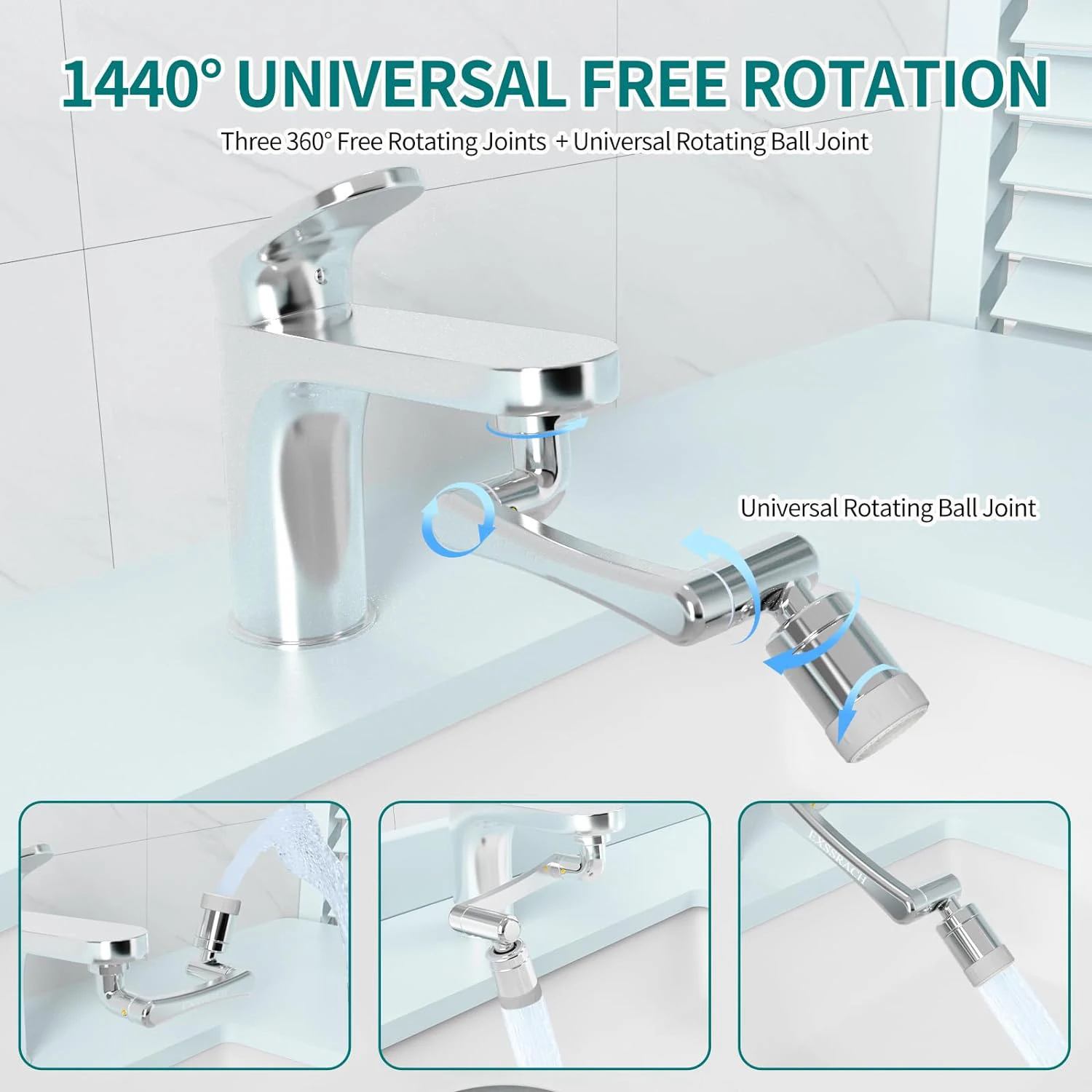 Universal Rotation Faucet Extender Aerator Splash Filter Kitchen Tap Washbasin Faucets Bubbler Nozzle Robotic Arm faucet extender