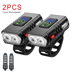 Ultra - Bright USB Rechargeable LED Bike Headlight - 1000LM Front Bicycle Lamp (2PCS)