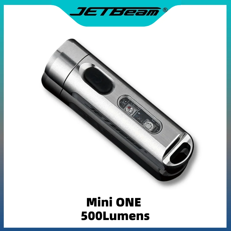 

JETbeam Mini One Keychain Light 500Lumens USB Rechargeable Stainless Steel Portable 365nm UV built-in Li-ion battery Flashlight
