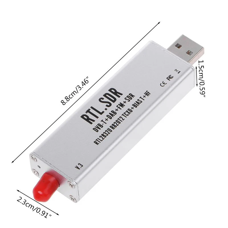 T28C 0.1Mhz-1.7Ghz Rtl-Sdr V3 Rtl2832U 1Ppm Tcxo Hf 바이어스 Sma 소프트웨어 정의 라디오